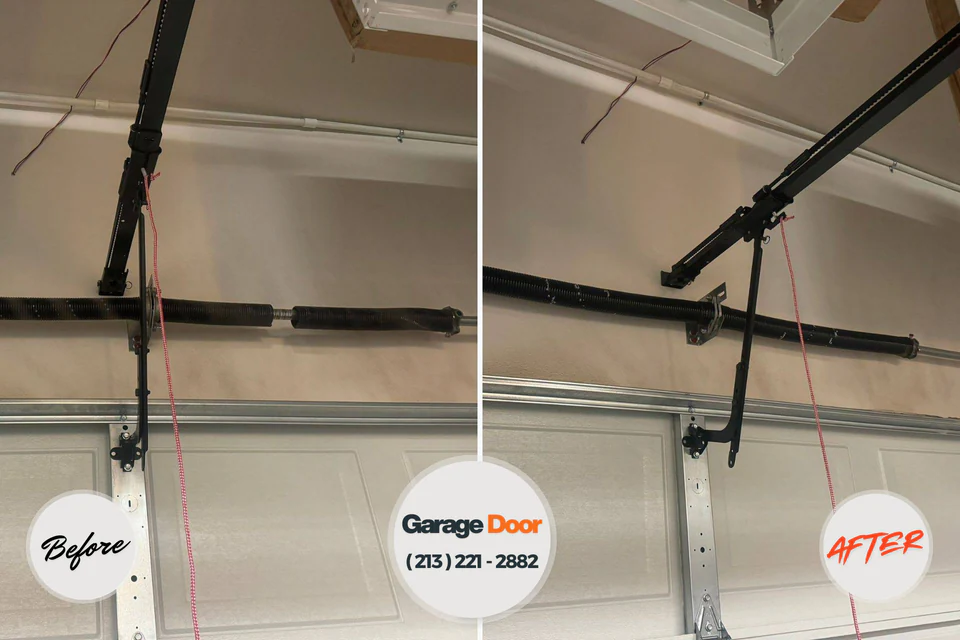 Before and after: garage door repair Streamwood, IL